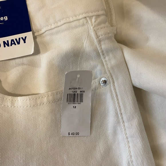 Women’s Old Navy Sky-Hi Wide Leg White Jeans Size 12 NWT - Picture 6 of 7